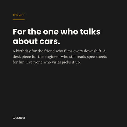 A gift for the one who talks about cars